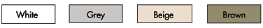 Available colors: white, gray, beige & brown