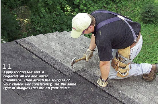 Photo 11 - Installing roofing shingles