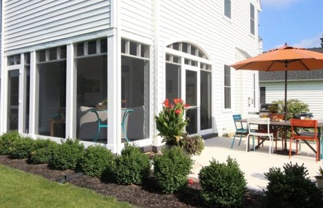 Screen Block Enclosed Porch Exterior By Screen Tight