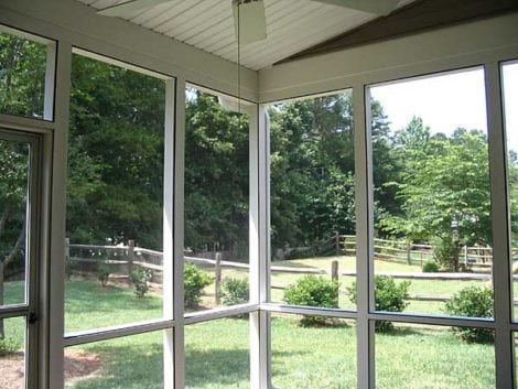 Classic Screen Tight Porch with Open Backyard Views By Screen Tight