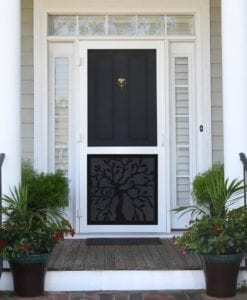 Black Oak Tree Insert Vinylcraft Screen Door Front View by Screen Tight