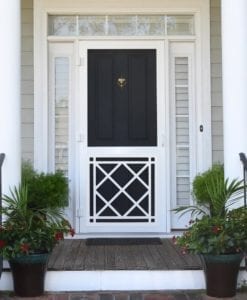 St Augustine Solid Insert Vinylcraft Screen Door Fron View by Screen Tight