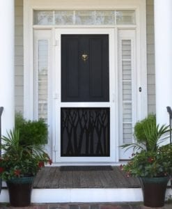 Black Timber Screen Door Front View from Screen Tight