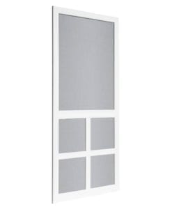 Lafayette White Solid Vinyl Screen Door Side View from Screen Tight