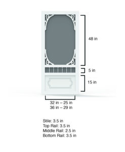 Belle Harbour Vinyl Screen Door Dimensions from Screen Tight