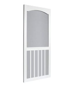 Brookgreen White Screen Door Side View from Screen Tight