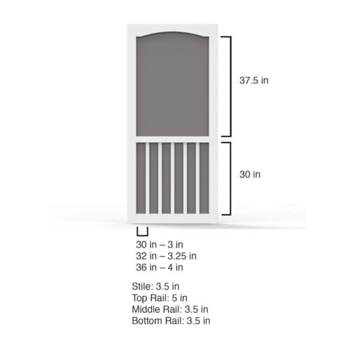 Brookgreen White Screen Door Dimensions from Screen Tight