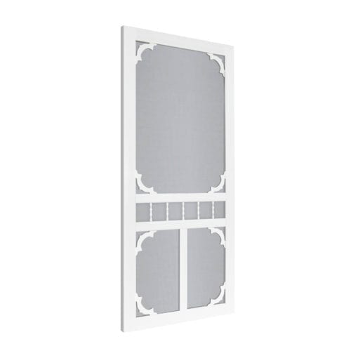 Carolina White Vinyl Screen Door Side View from Screen Tight