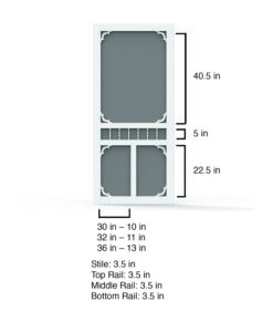 Carolina White Vinyl Screen Door Dimensions from Screen Tight