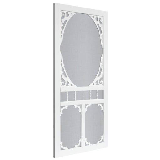 Charlestowne White Vinyl Screen Door Side View by Screen Tight