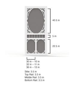 Charlestowne White Vinyl Screen Door Dimensions by Screen Tight