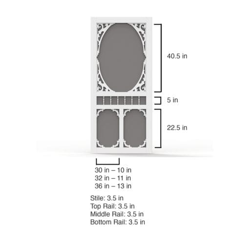 Charlestowne White Vinyl Screen Door Dimensions by Screen Tight