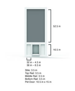 Chesapeake Vinyl Screen XL Pet Door Dimensions from Screen Tight