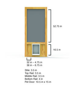 Chesapeake Wood Screen Door Dimensions By Screen Tight