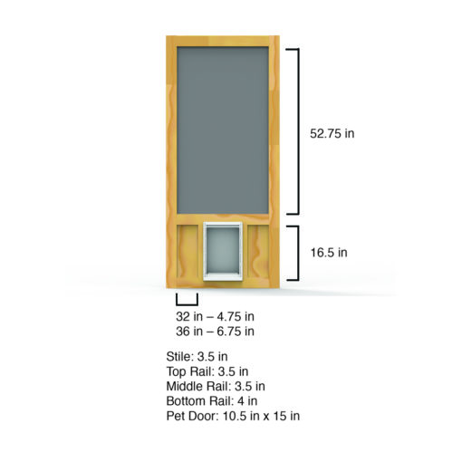 Chesapeake Wood Screen Door Dimensions By Screen Tight