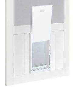 Chesapeake Vinyl Medium Pet Door Close View from Screen Tight