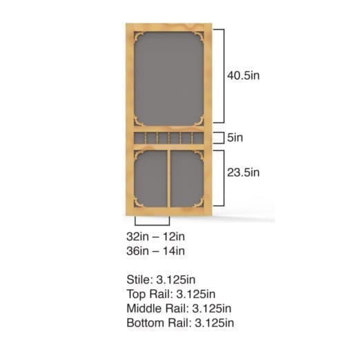 Colonial Wood Screen Door Dimensions By Screen Tight