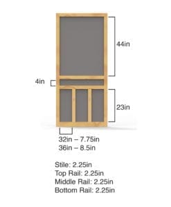 Creekside Wood Screen Door Dimensions by Screen Tight