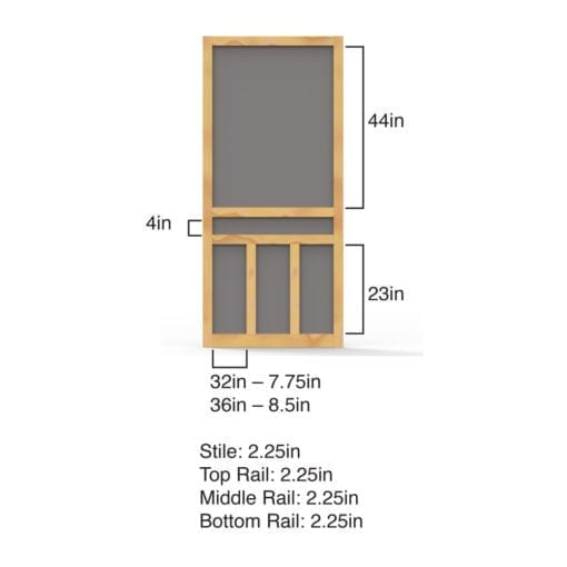 Creekside Wood Screen Door Dimensions by Screen Tight