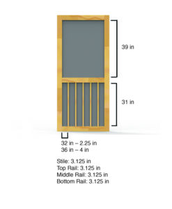 Five Bar Wood Screen Door Dimensions by Screen Tight