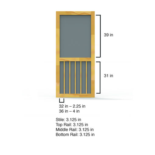 Five Bar Wood Screen Door Dimensions by Screen Tight