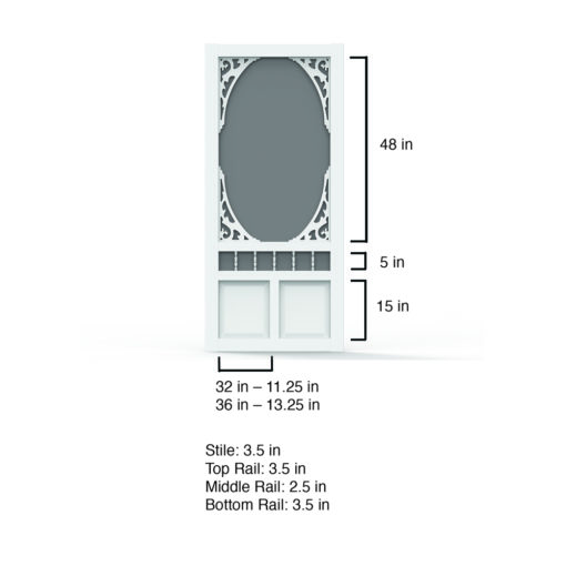 Georgian White Vinyl Screen Door Dimensions by Screen Door