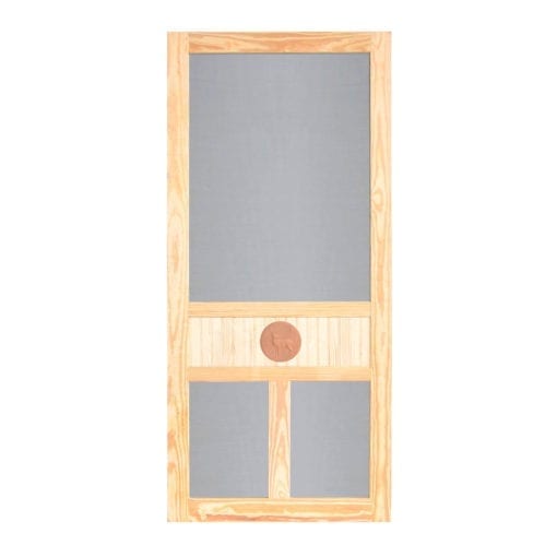 Deer Medallion Wood Door by Screen Tight