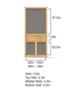 Medallion Door Wood Dimensions By Screen Tight