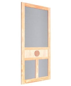 Pawleys Shell Medallion Wood Screen Door Side View By Screen Tight