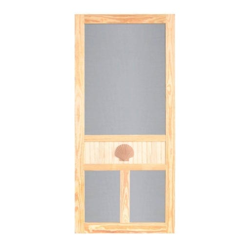 Sea Shell Medallion Wood Screen Door View By Screen Tight
