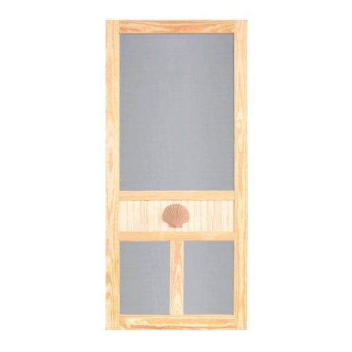 Sea Shell Medallion Wood Screen Door View By Screen Tight