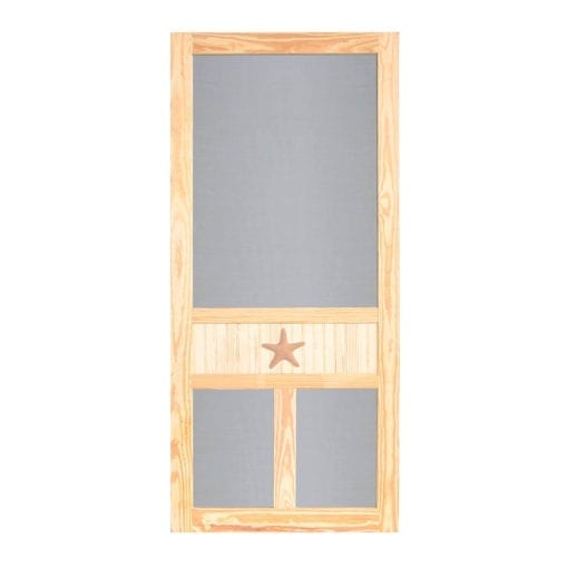 Starfish Medallion Wood Screen Door from Screen Tight