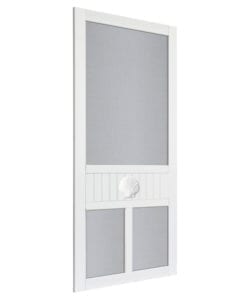 Sea Shell Medallion Solid Vinyl Screen Door Side View by Screen Tight