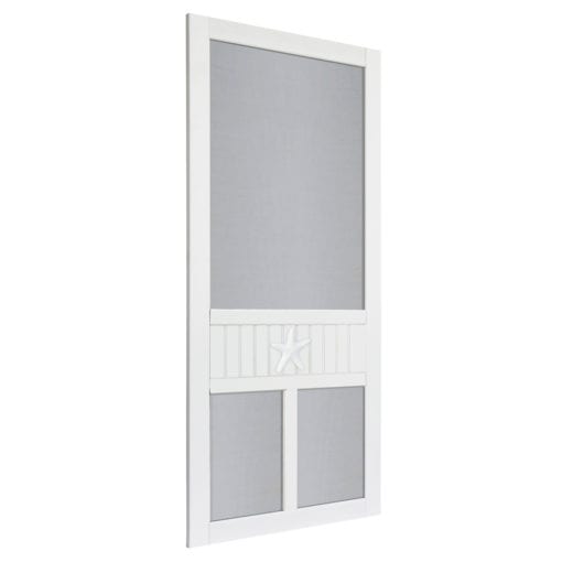 Starfish Medallion Solid Vinyl Screen Door Side View by Screen Tight