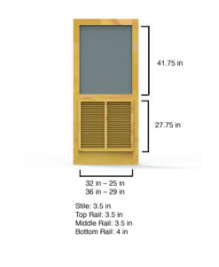 Ponderosa Wood Screen Door Dimensions By Screen Tight