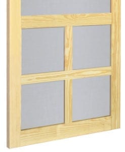 Summit Wood Screen Door Bottom View from Screen Tight