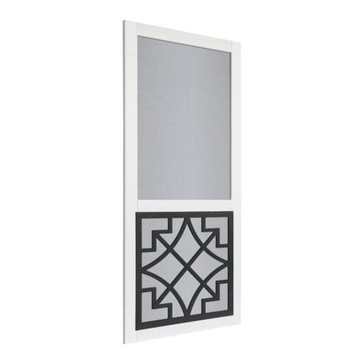 Belle Black Insert Vinylcraft Solid Screen Door Side View by Screen Tight