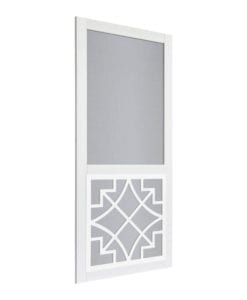 Belle White Insert Solid Vinylcraft Screen Door Side View by Screen Tight