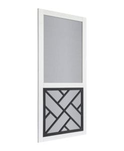 Chippendale Black Insert Solid Vinylcraft Screen Door Side View by Screen Tight