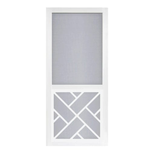 White Chippendale Insert Vinylcraft Vinyl Screen Door by Screen Tight