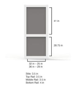 Vinylcraft Screen Door Dimension from Screen Tight