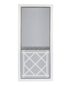 White Saint Augustine solid vinyl screen door from Screen Tight