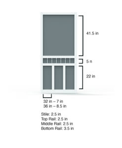 Waccamaw White Vinyl Screen Door Dimensions from Screen Tight