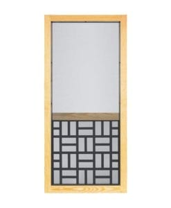 Basketweave Insert Woodcraft Screen Door Front View From Screen Tight