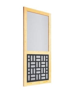 Basketweave Insert Woodcraft Screen Door Side View From Screen Tight