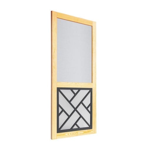 Chippendale Insert Woodcraft Screen Door Side View By Screen Tight