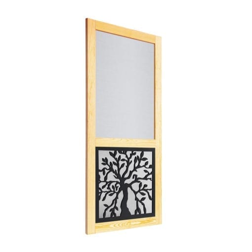 Oak Insert Woodcraft Screen Door Side View By Screen Tight