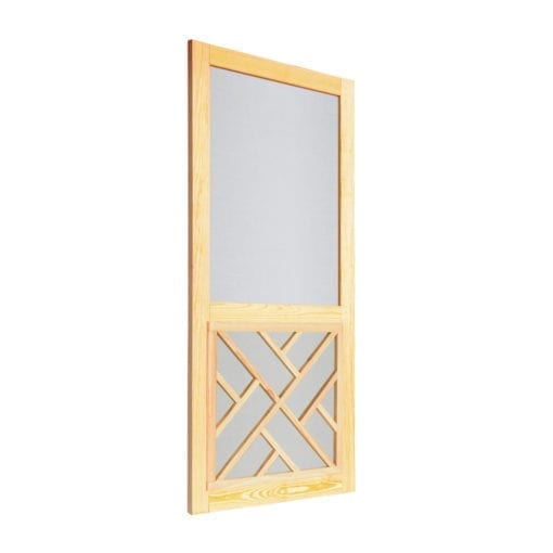 Chippendale Wood Insert Woodcraft Screen Door Side View By Screen Tight