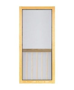 Five Bar Wood Insert Woodcraft Screen Door Front View By Screen tight