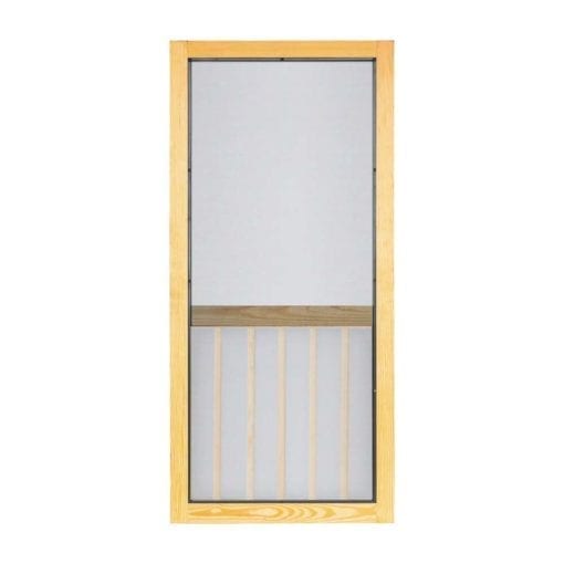 Five Bar Wood Insert Woodcraft Screen Door Front View By Screen tight